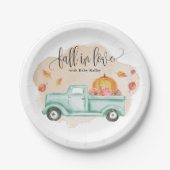 秋インラブファームトラックベビーシャワーデザート ペーパープレート (正面)