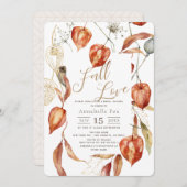 秋インラブフィサリスオータムブライダルシャワー 招待状 (正面/裏面)
