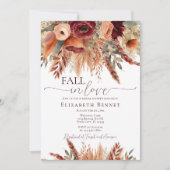 秋インラブフラワーズパンパスグラスブライダルシャワー 招待状 (正面)
