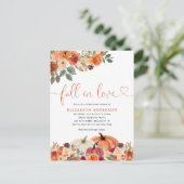 秋インラブフローラオレンジカボチャブライダルシャワー ポストカード (スタンド正面)