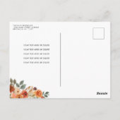 秋インラブフローラオレンジカボチャブライダルシャワー ポストカード (裏面)