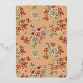 秋インラブフローラオレンジカボチャブライダルシャワー 箔招待状 (裏面)