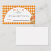 秋インラブフローラオレンジギンガムオムツラッフル エンクロージャーカード (正面/裏面)