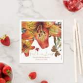 秋インラブフローラオレンジリリー&葉秋 スタンダードカクテルナプキン (インサイチュ)