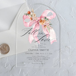 秋インラブフローラバウモダンベビーシャワー アクリル招待状