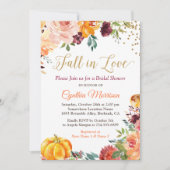 秋インラブフローラパンプキンオータムブライダルシャワー 招待状 (正面)
