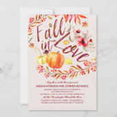 秋インラブフローラパンプキンカ素朴ントリーウエディング 招待状 (正面)