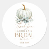秋インラブフローラパンプキンブライダルシャワー ラウンドシール (正面)