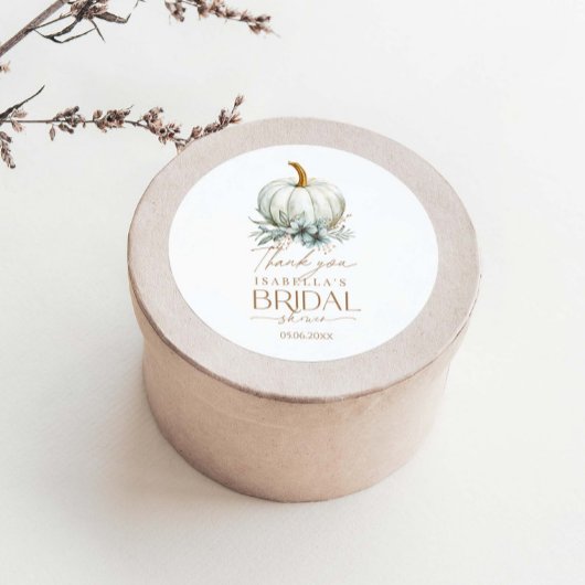 秋インラブフローラパンプキンブライダルシャワー ラウンドシール