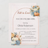 秋インラブフローラパンプキンブライダルシャワー 招待状 (正面/裏面)