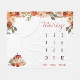 秋インラブフローラパンプキンベビーマイルストーンブランケット フリースブランケット