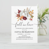 秋インラブフローラパンプキン秋ブライダルシャワー 招待状 (スタンド正面)