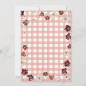 秋インラブフローラピンクパンプキンガールベビーシャワー 招待状 (裏面)