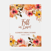 秋インラブフローラブライダルシャワー歓迎 アクリルサイン (正面)