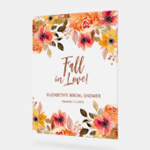 秋インラブフローラブライダルシャワー歓迎 アクリルサイン (傾斜)