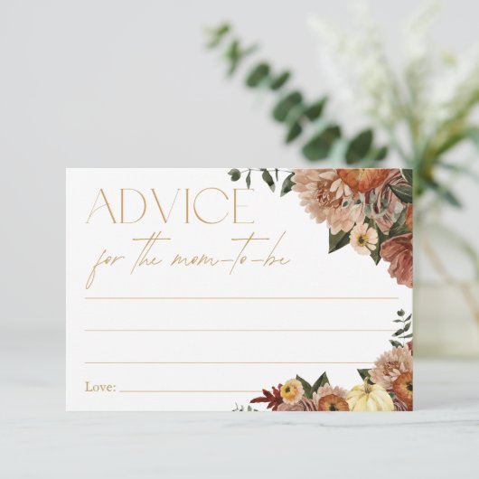 秋インラブフローラベビーシャワーアドバイスママ エンクロージャーカード (スタンド正面)
