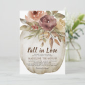 秋インラブフローラホワイトパンプキンブライダルシャワー 招待状 (スタンド正面)