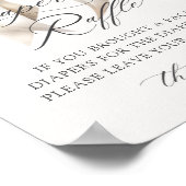 秋インラブフローラボウベビーシャワーおむつラッフル ポスター (角)