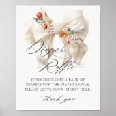 秋インラブフローラボウベビーシャワーおむつラッフル ポスター (正面)