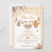 秋インラブフローラボウモダン秋ベビーシャワー 招待状 (正面)