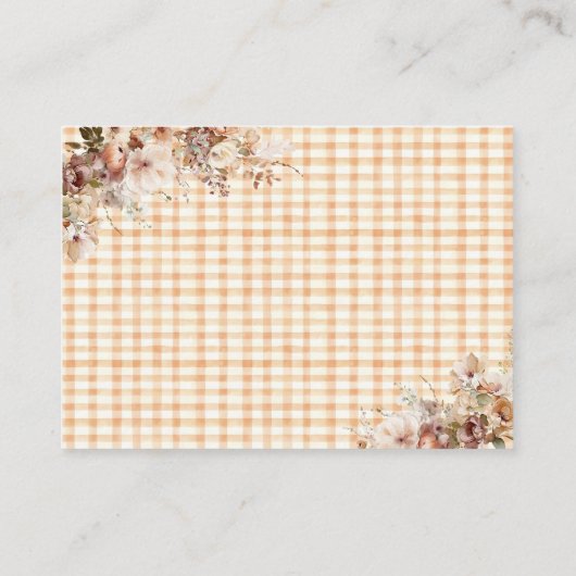 秋インラブフローラボウ秋ベビーシャワーオムツ エンクロージャーカード (裏面)