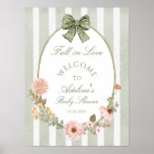 秋インラブフローラヴィンテージベビーシャワーウェルカム ポスター (正面)