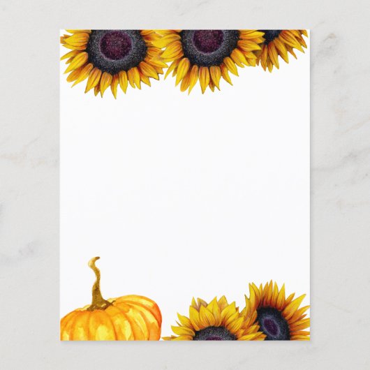 秋インラブフローラ予算ブライダルシャワー招待状 (裏面)