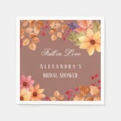 秋インラブフローラ秋ブライダルシャワー スタンダードカクテルナプキン (正面)
