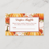 秋インラブフローラ秋ベビーシャワーおむつラッフル エンクロージャーカード (正面)