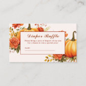 秋インラブフローラ秋ベビーシャワーおむつラッフル エンクロージャーカード (正面)