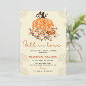 秋インラブフンプキンオータムフローラブライダルシャワー 招待状 (スタンド正面)