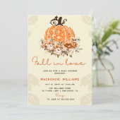 秋インラブフンプキン秋のフローラベビーシャワー 招待状 (スタンド正面)