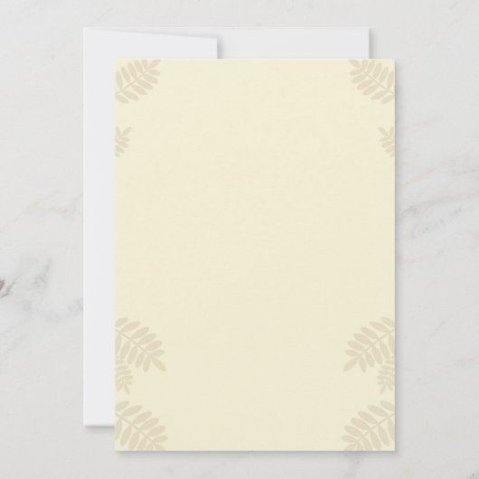 秋インラブフンプキン秋のフローラベビーシャワー 招待状 (裏面)