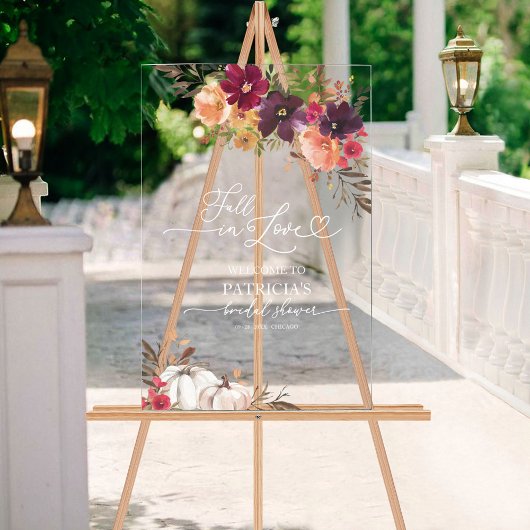 秋インラブブライダルシャワーへようこそ アクリルサイン