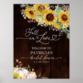 秋インラブブライダルシャワーウェルカムサイン ポスター (正面)