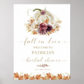秋インラブブライダルシャワーウェルカムサイン ポスター (正面)