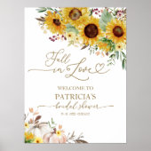 秋インラブブライダルシャワーウェルカムサイン ポスター (正面)