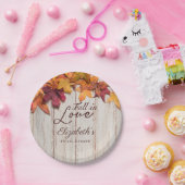 秋インラブブライダルシャワーウッド素朴 ペーパープレート (パーティー)