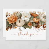 秋インラブブライダルシャワーサンキューカード 招待状 (正面/裏面)