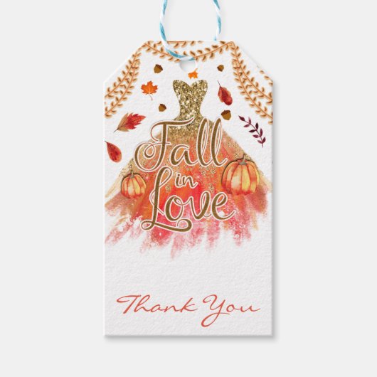 秋インラブブライダルシャワードレス&紅葉 ギフトタグ (正面)