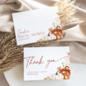 秋インラブブライダルシャワーパンプキンサンキューカード サンキューカード
