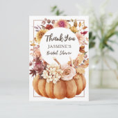 秋インラブブライダルシャワーパンプキンサンキューカード サンキューカード (スタンド正面)