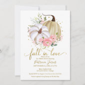 秋インラブブライダルシャワーパンプキンフローラ 招待状 (正面)