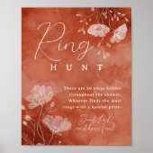 秋インラブブライダルシャワーリングや輪狩りゲームサイン ポスター (正面)