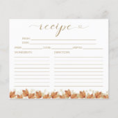 秋インラブブライダルシャワーレシピカード (正面)