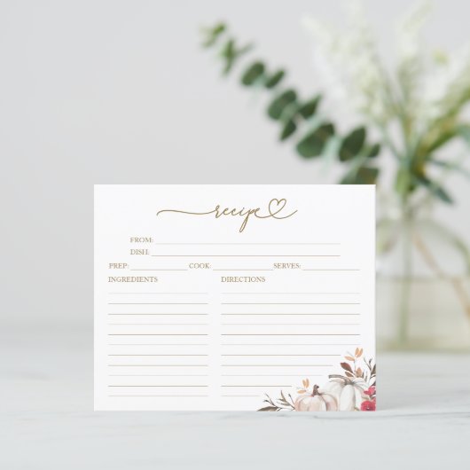 秋インラブブライダルシャワーレシピカード (スタンド正面)
