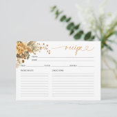 秋インラブブライダルシャワーレシピカード エンクロージャーカード (スタンド正面)