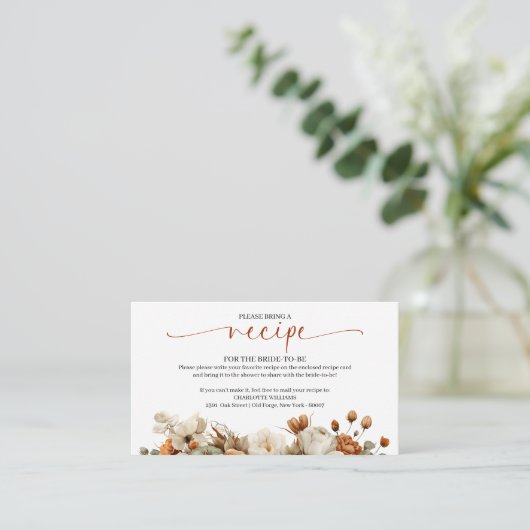 秋インラブブライダルシャワーレシピ要求 エンクロージャーカード (スタンド正面)