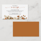 秋インラブブライダルシャワーレシピ要求 エンクロージャーカード (正面/裏面)