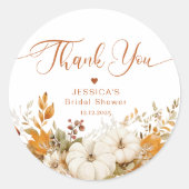 秋インラブブライダルシャワー感謝していユー ラウンドシール (正面)
